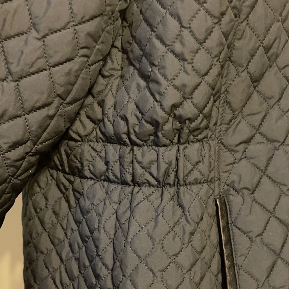 Lands’ End Women’s Small Black Quilted Lightweight Button Down Coat Front Pocket - Picture 4 of 12